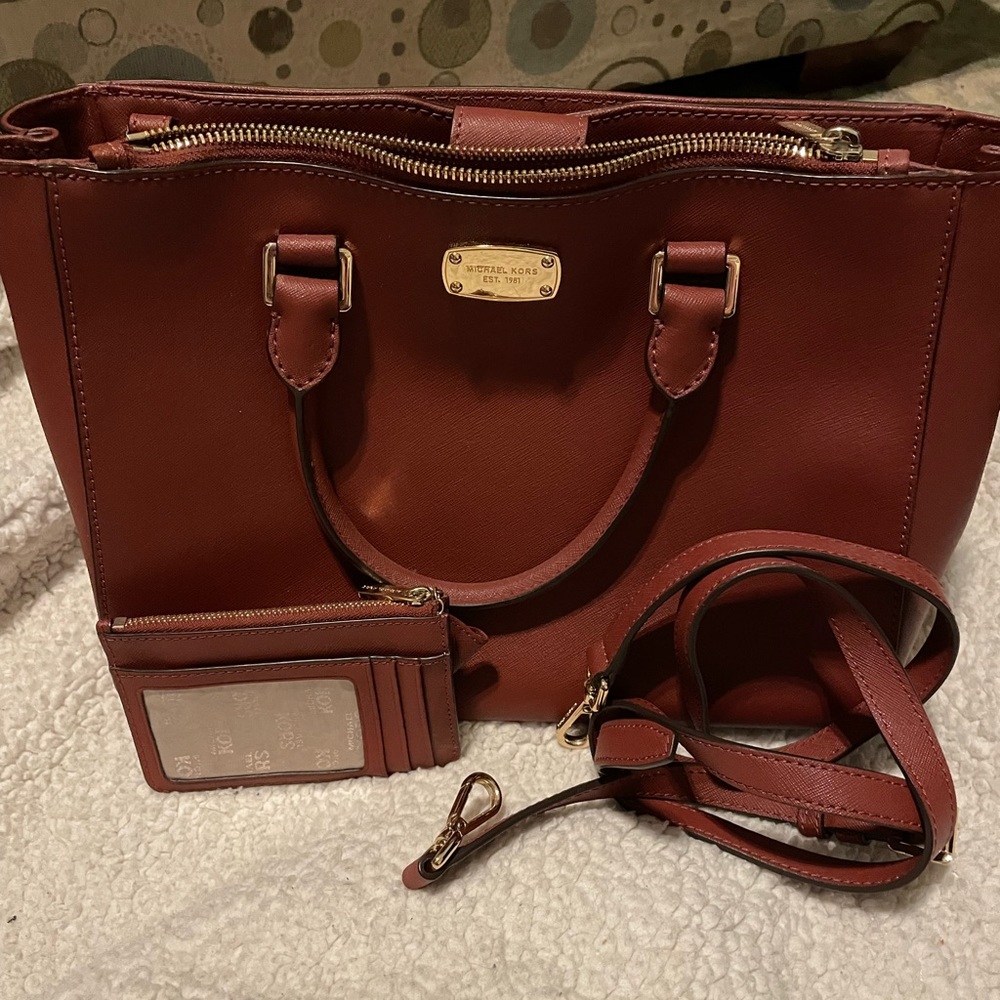 Michael Kors bag, shoulder strap and wallet